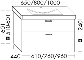 Burgbad Waschtischunterschrank zu Keramik System 30 Preisgruppe 2 Echo 601x960x440 Graphit Softmatt WYLE096F3963