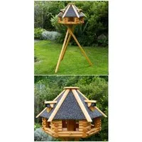 DSH DEKO SHOP HANNUSCH Vogelhaus XXL Luxus Vogelhaus wahlweise mit Ständer und Solarbeleuchtung