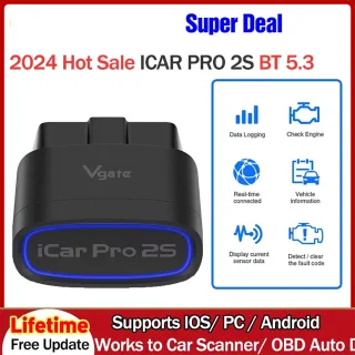 Vgate iCar Pro 2S ELM327 OBD-II Adapter Fast bluetooth V5.3 for Android/IOS/PC OBD2 Scanner Upgraded Version V2.3 Car Di