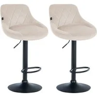 CLP Barhocker Lazio Samt (Set, 2er), Barstuhl 360° drehbar