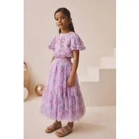 Next Top & Rock Lehenga Oberteil und Rock mit Blumenverzierung (2-tlg)