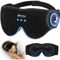 MOPUEA Schlafmaske 3D-Schlafmaske mit Bluetooth-Kopfhörern kabellose Musik-Augenmaske, 1-tlg., 10h Laufzeit, Schlafmaske Seitenschläfer, Stirnband Kopfhörer zum Schlafen