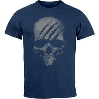 Neverless Print-Shirt Herren T-Shirt Totenkopf Skull Totenschädel Skelett Print Aufdruck mit Print