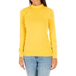 Langärmeliges T-Shirt mit halbhohem Kragen 1625-M Damen