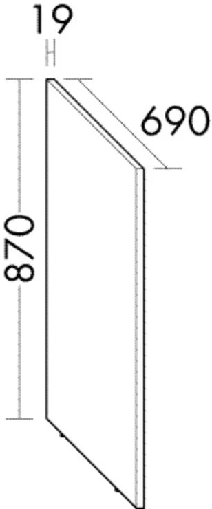 Burgbad Seitenteil Sys30 PG4 Sana 870x19x690 Eiche Schwarz, PBAM003F6334 PBAM003F6334