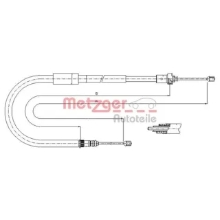 Metzger Handbremsseil hinten rechts Renault Modus