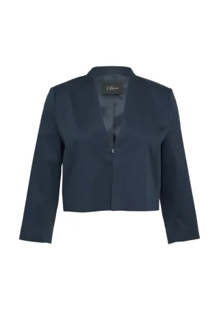 s.Oliver BLACK LABEL - Verkürzter Blazer mit 3/4-Ärmeln blau - Gr. - 34