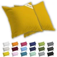 Lavea Kissenbezug 2er Set Kissenhülle Jersey, 100% Baumwolle, Kissenbezüge, (2 Stück), allergikerfreundlich - sicherer YKK-Reißverschluss - waschbar 60°C