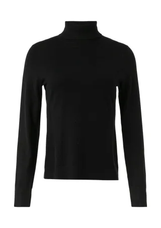 comma - Strickpullover mit Rollkragen schwarz - Gr. - 46