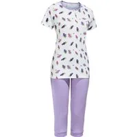 Erwin Müller Pyjama Damen-Schlafanzug Single-Jersey Blumen
