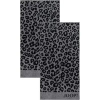 JOOP! Handtuch 2 Stück Joop! Handtücher Leo Allover 1707-90 graphit 50x100, Walkfrottier (Spar-Set, 2-St), 100% Baumwolle
