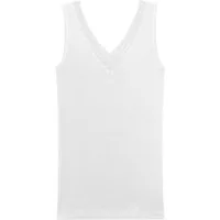 HERMKO Unterhemd 55138003 Baumwolle/Modal/Elastan Tank Top V-Ausschnitt mit Rachelspitze