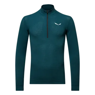 SALEWA - Zebru Responsive Half-Zip Herren T-Shirt - Blau (Gr.54)