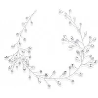 H-basics Stirnband Braut Hochzeit Strass Perlen Kristall 35 cm Damen