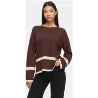 Vila Rundhalspullover VIRIL O-NECK OVERSIZE L/S KNIT TOP- NOOS Materialmix, oversize