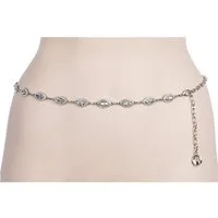 Cassandra Accessoires Kettengürtel Damen Taillenkette Silber - mit funkelnden Straßsteinen