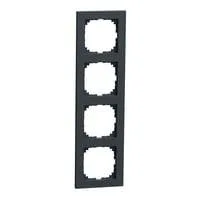 Rahmen vierfach aus Thermoplast, matt, Schutzart IP20, Maße 83x297x12 mm anthrazit, Retail