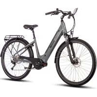 SAXXX E-Bike Trekkingrad Deluxe Sport Wave – 28" E-Bike, Mittelmotor, bis 100 km Reichweite, 9 Gang Shimano Alivio Schaltwerk, Kettenschaltung, Mittelmotor, 418 Wh, Für Damen & Herren – Federgabel, Gepäckträger, Scheibenbremsen