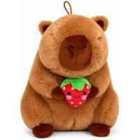 soma Kuscheltier Capybara Plüschtier 20cm Frucht Erdbeer Kuscheltier Kind Geschenk (Set, 1-St., Geschenk-Set), Detailreiches Design mit kompakter Form und Aufhängeschlaufe