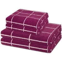 ROSS Handtuch Set Sensual Skin Karo, Walkfrottee (Spar-Set, 4-St), 2 X Handtuch 2 X Duschtuch im Set - Baumwolle - Saugstark