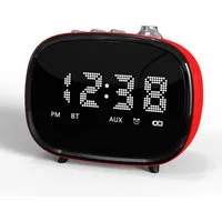 iTOMA Radiowecker Retro-Wecker Bluetooth LED, AUX TF-Slot Vintage-Uhr Zuhause Büro Bluetooth, TF-Kartensteckplatz, AUX-Anschluss, Freisprecheinrichtung