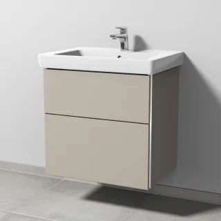 Sanipa 3way Waschtischunterbau zu Villeroy & Boch Subway 2.0 Waschtisch mit 2 Auszügen, Kaschmir-Mat BP6131U