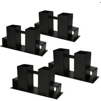 Clanmacy Stapelregal 4-12er Holzstapelhilfe Stapelhilfe Brennholz Verzinkt Kaminholz, 4-tlg.