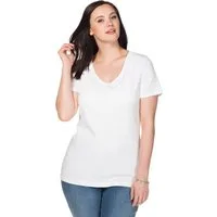 Sheego T-Shirt T-Shirt Kurzarm mit V-Ausschnitt