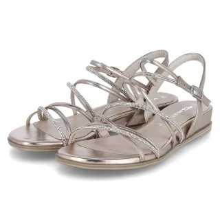 Tamaris Sandalen - Gr. 36 - Gold - Textil & Synthetik