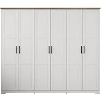 OTTO home Kleiderschrank Emmilia Schrank Schlafzimmerschrank im Landhaus Design (Mit vielen Einlegeböden und Softclose) Landhaus Schrank mit 6 Türen Breite 226,5cm Höhe 2m
