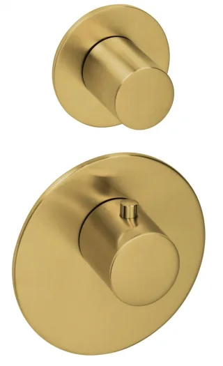 Herzbach Logic XL iX PVD 1/1+ Farbset 2 Blenden rund 2 Griffe rund Brass, 21.521010.1.41 21.521010.1.41
