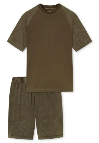 SCHIESSER - Schlafanzug kurz oliv - Gr. - 52