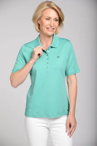CLARINA - NOS Polo-Shirt, 1/2 Arm, uni 515 jade - Gr. - 42