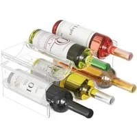 SURFOU Flaschenregal Stapelbarer Flaschenhalter für Schrank, Gefrierschrank, Vorratskammer, Kunststoff-Wasserflaschenhalter für Küchenarbeitsplatte, Schrank, Büro