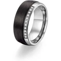 Adam & Eve Trauring Carbon/Titan - Eheringe, Partnerringe "AEC57M" ohne & mit Zirkonia