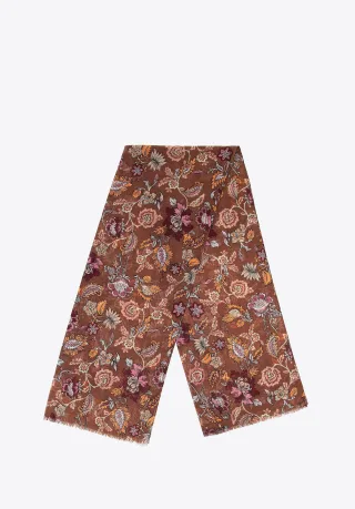 Wittchen Damenschal mit Blumenmuster, braun-orange, Polyester