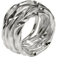 SILBERMOOS Silberring Wickelring "Fest umschlungen", 925 Sterling Silber