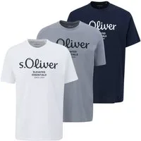 s.Oliver T-Shirt Basic aus reiner Baumwolle, mit Logo-Print auf der Brust
