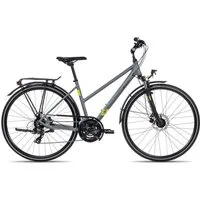 2R Manufaktur Trekkingrad TRX21 Trapez, 21 Gang Shimano RD-TX-800-7 Schaltwerk, Kettenschaltung, Damenrad 28 Zoll schwarz/grau