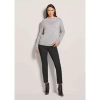 MADELEINE Strickpullover Langarm Stehkragen-Pullover Uni-Design trifft auf modernen Stehkragen ohne Verschluss