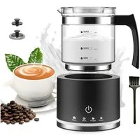 AKKEE Milchaufschäumer Elektrisch, 4 in 1 Milchschäumer für Heißer und Kalter, 500ml, 600 W