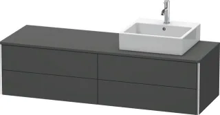 Duravit XSquare Konsolenwaschtischunterbau wandhängend Graphit Matt 1600x548x400 mm - XS4914R4949 XS4914R4949