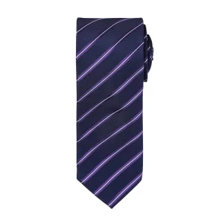 Premier Mens Sports Streifendesign Formal Work Krawatte (Navy/ Lila)