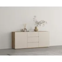 OTTO home Sideboard Criss, Breite 150 cm, moderne grifflose Kommode 2Türen/3SK, Schubladenkommode mit viel Stauraum, Einlegeböden verstellbar