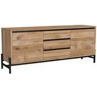 Main Möbel Sideboard Sideboard 155x67cm 'Veneza' Wildeiche & Metall schwarz