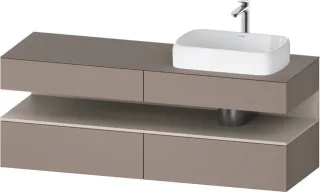 Duravit Qatego Konsolenwaschtischunterbau wandhängend Basalt Matt 1600x550x600 mm - QA4778091430010 QA4778091430010