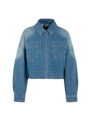 Marc Cain Sports - Kurze Jeansjacke mit Reißverschluss blue denim - Gr. - 38