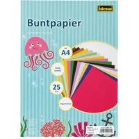 Idena Bastelkartonpapier Idena Buntpapier A4 25 Blatt,sort. ungummiert