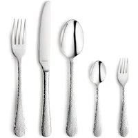 Kuppels Besteck-Set CRYSTAL (30-tlg), 6 Personen, Edelstahl Rostfrei 18/0, spülmaschinenfest, gehämmerte Oberfläche