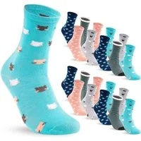 sockenkauf24 Socken 10 Paar Kinder Socken Jungen & Mädchen Baumwolle Kindersocken (31-34) - 54377